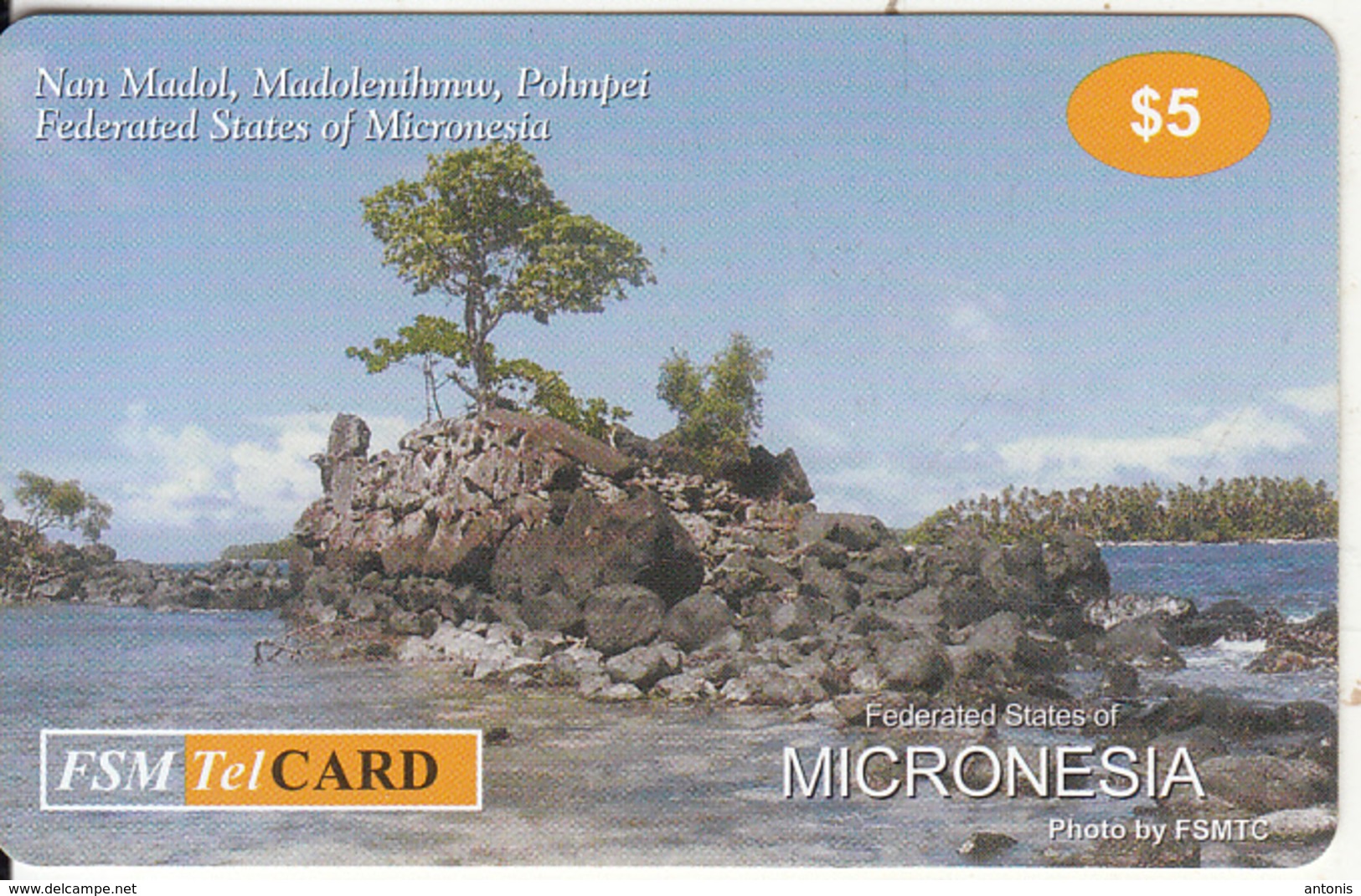 MICRONESIA - Nan Madol, Madolenihmw, Pohnpei, FSM Tel Prepaid Card $5, Used - Micronésie