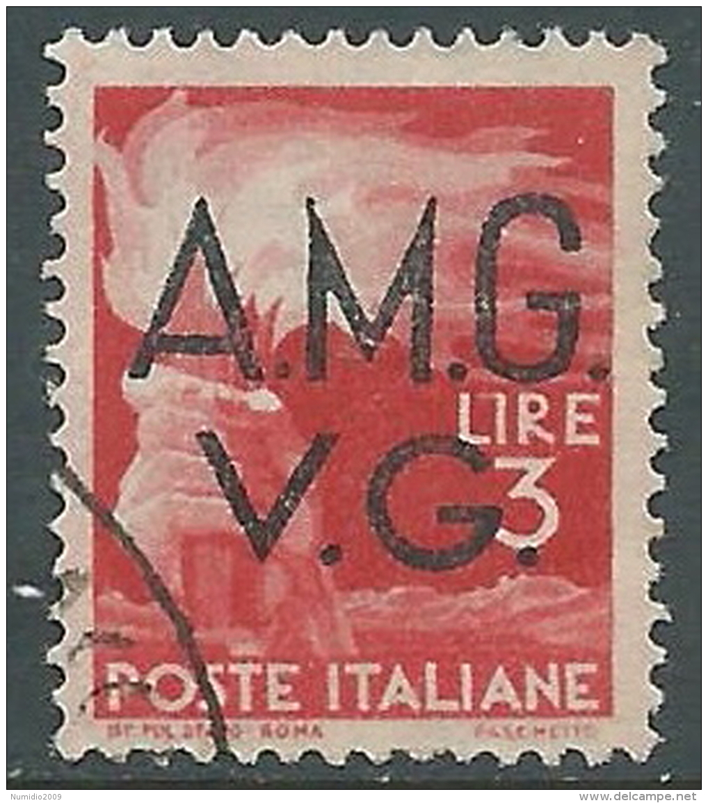 1945-47 TRIESTE AMG VG USATO DEMOCRATICA 3 LIRE - L21 - Used