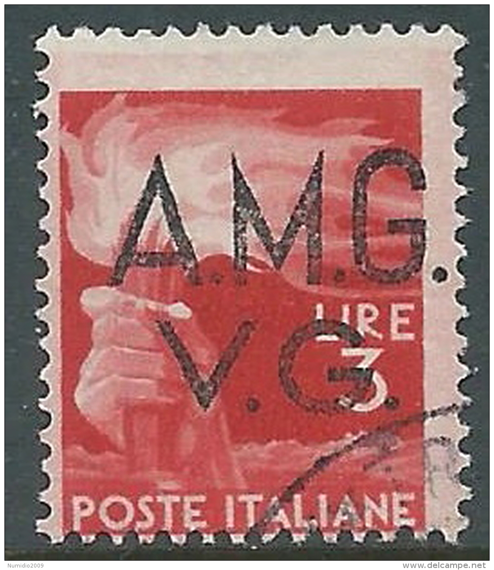 1945-47 TRIESTE AMG VG USATO DEMOCRATICA 3 LIRE - L26 - Used