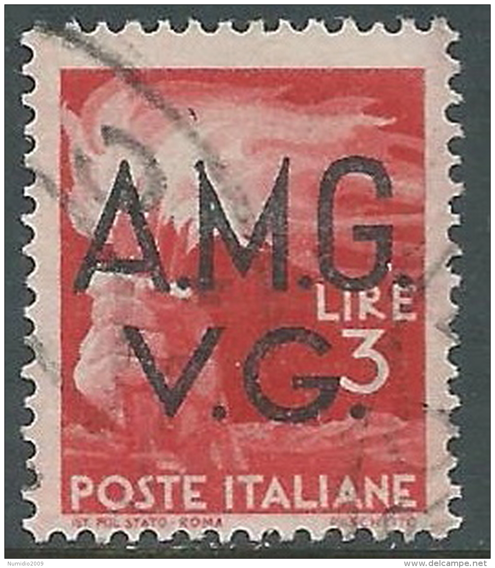 1945-47 TRIESTE AMG VG USATO DEMOCRATICA 3 LIRE - L32 - Used