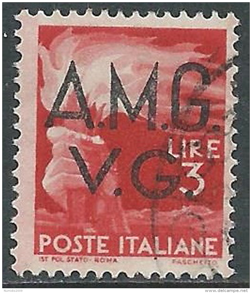 1945-47 TRIESTE AMG VG USATO DEMOCRATICA 3 LIRE - L36 - Used