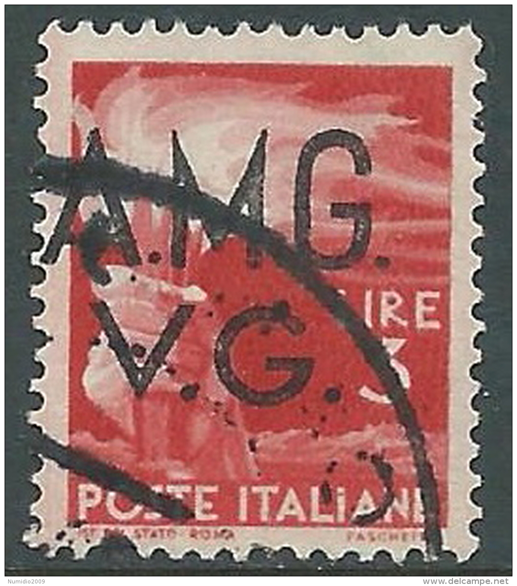 1945-47 TRIESTE AMG VG USATO DEMOCRATICA 3 LIRE - L9 - Used