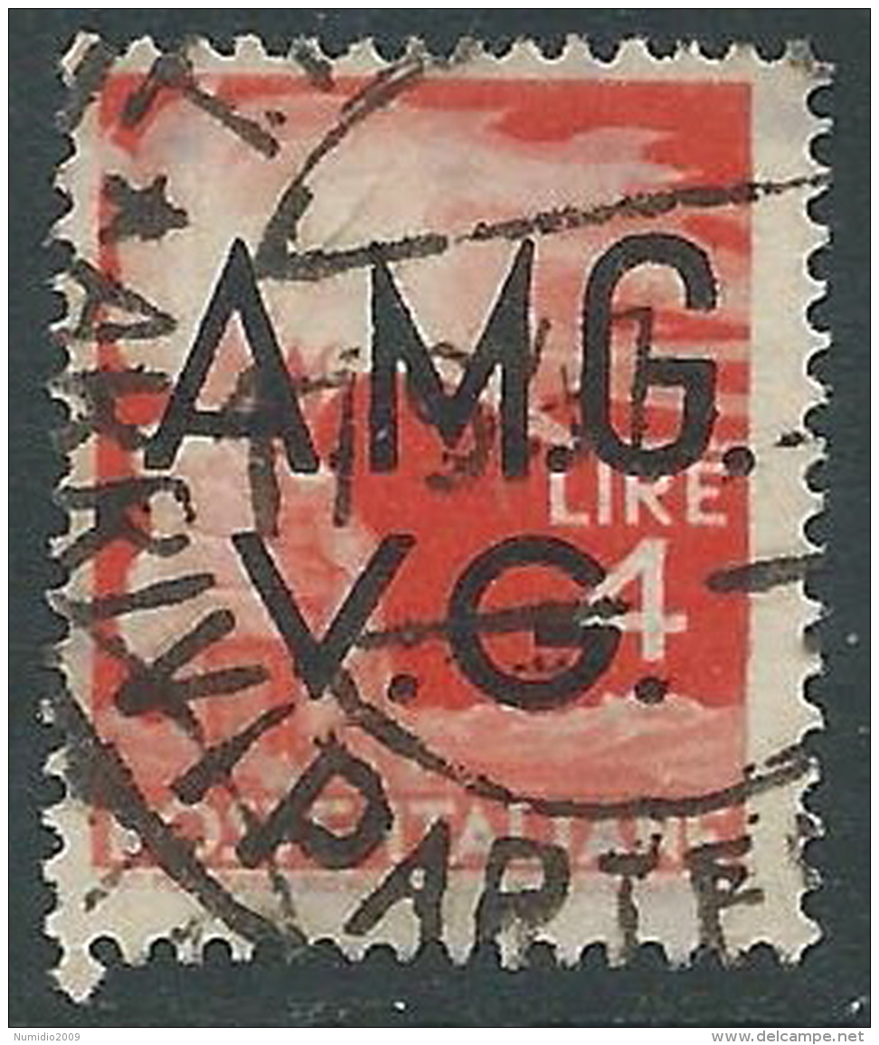 1945-47 TRIESTE AMG VG USATO DEMOCRATICA 4 LIRE - L15 - Used