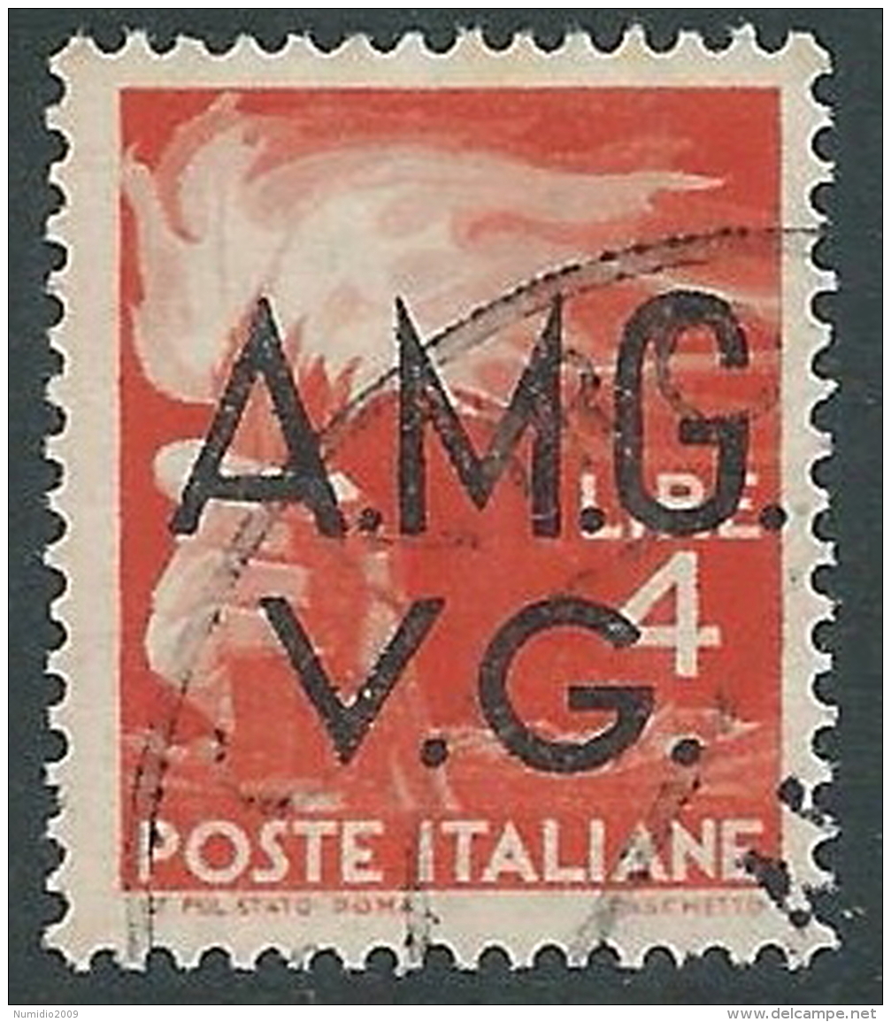 1945-47 TRIESTE AMG VG USATO DEMOCRATICA 4 LIRE - L16 - Used