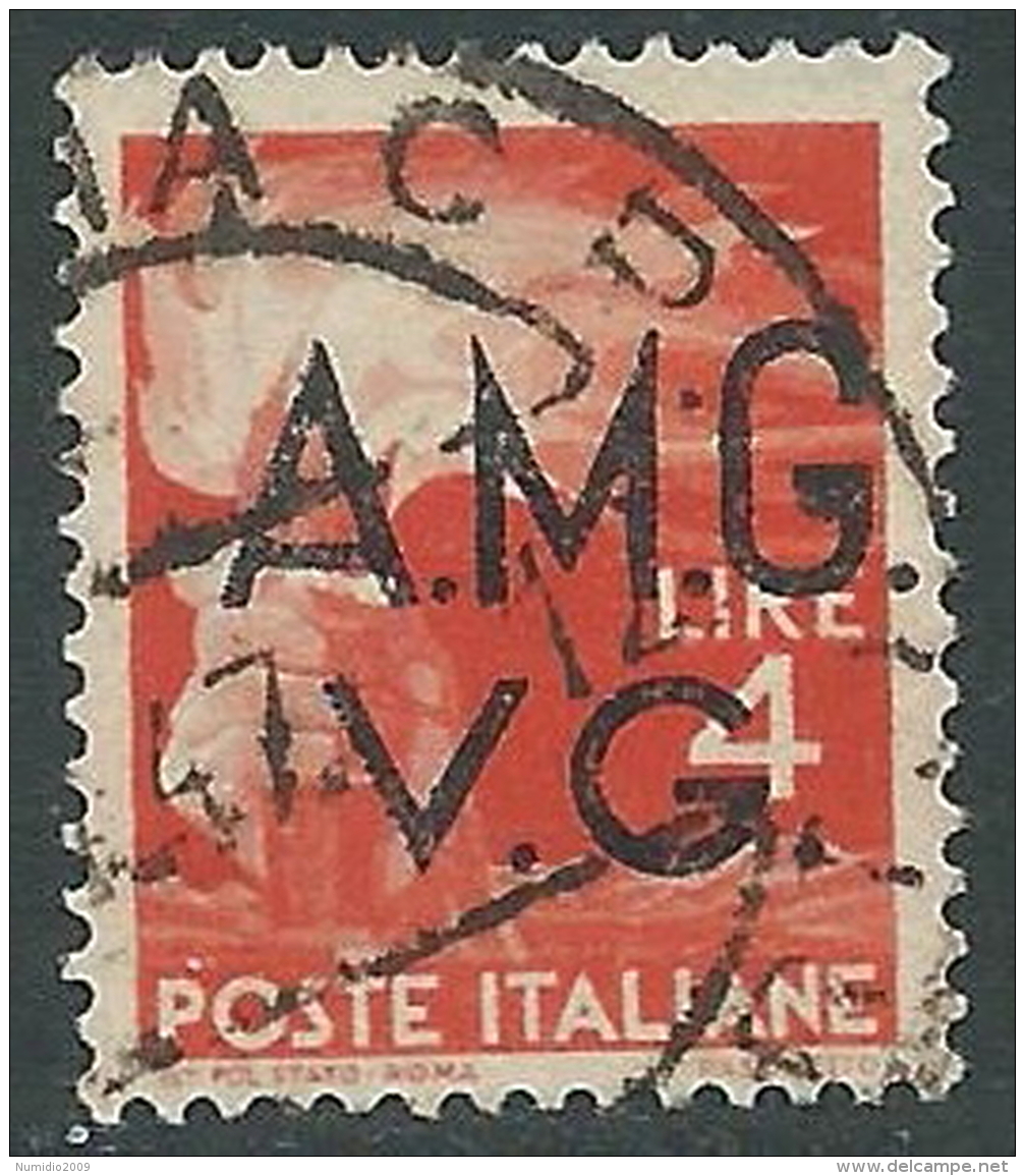 1945-47 TRIESTE AMG VG USATO DEMOCRATICA 4 LIRE - L22 - Used