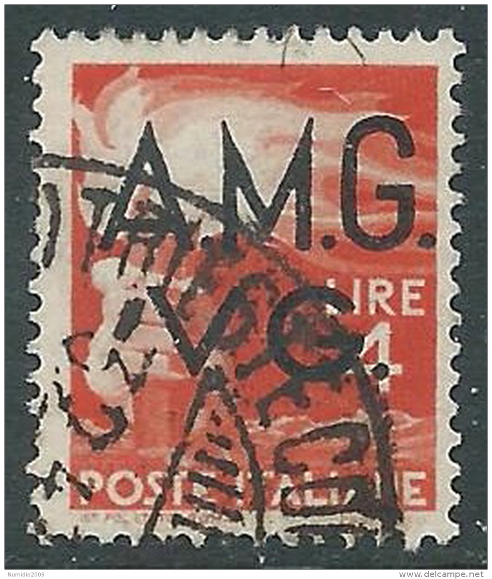 1945-47 TRIESTE AMG VG USATO DEMOCRATICA 4 LIRE - L28 - Used