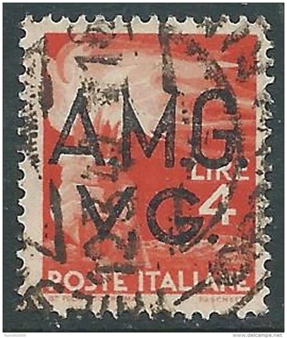 1945-47 TRIESTE AMG VG USATO DEMOCRATICA 4 LIRE - L33 - Used