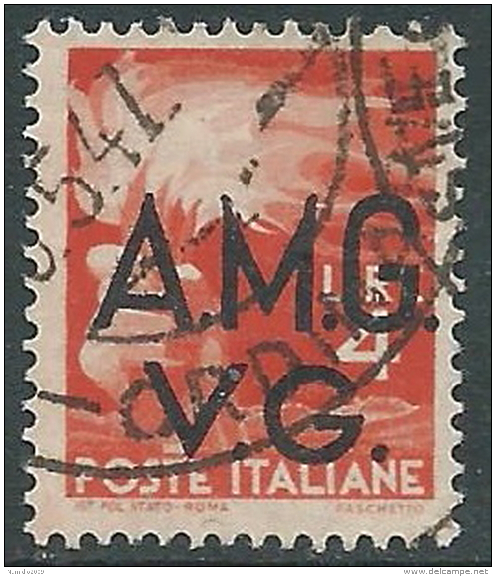 1945-47 TRIESTE AMG VG USATO DEMOCRATICA 4 LIRE - L36 - Oblitérés