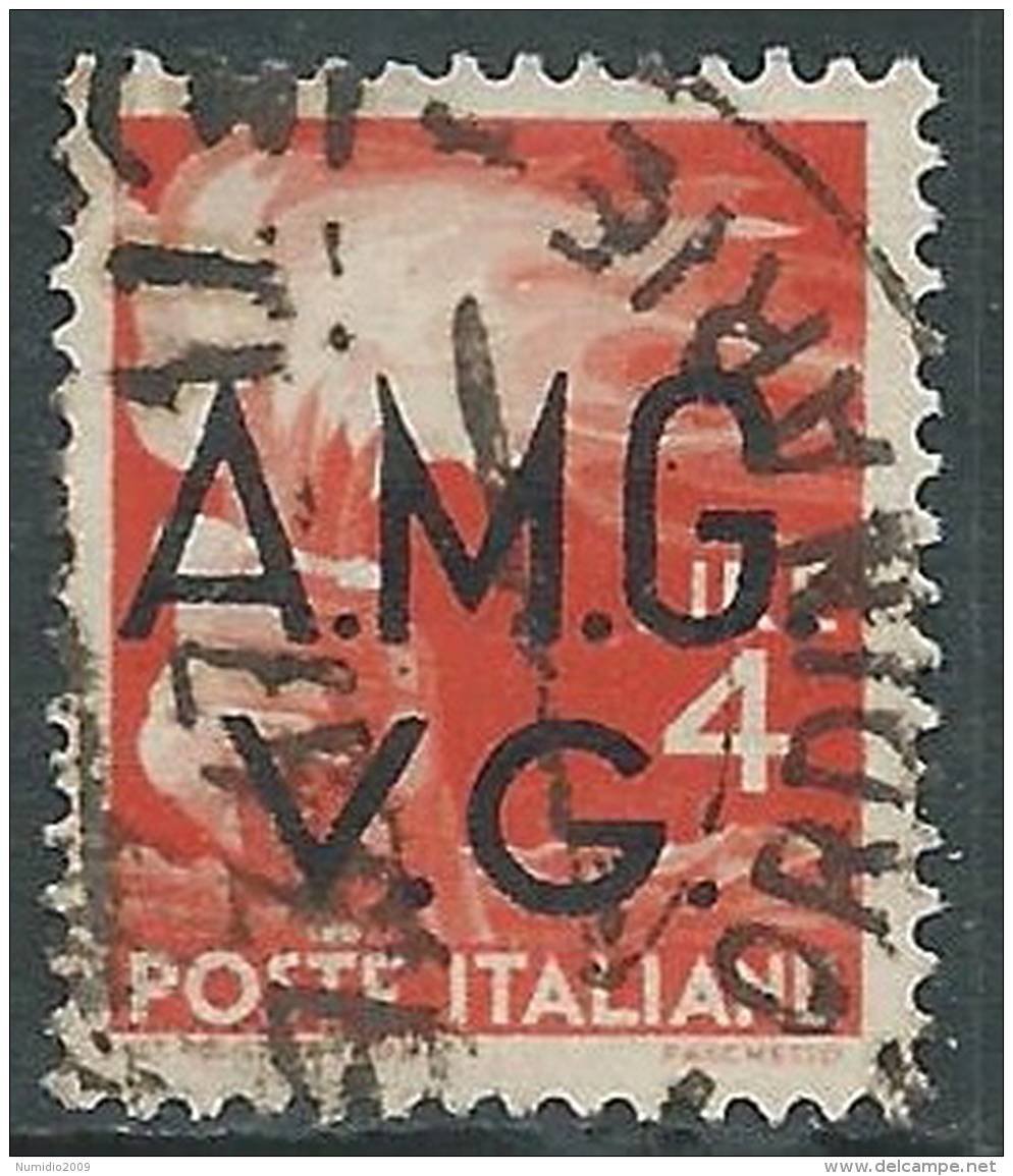 1945-47 TRIESTE AMG VG USATO DEMOCRATICA 4 LIRE - L37 - Gebraucht