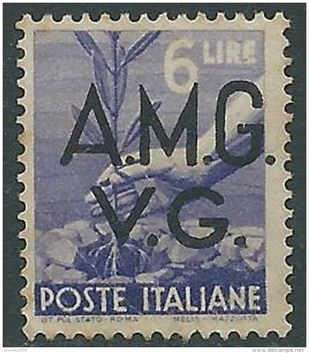 1945-47 TRIESTE AMG VG USATO DEMOCRATICA 6 LIRE - L3 - Usados