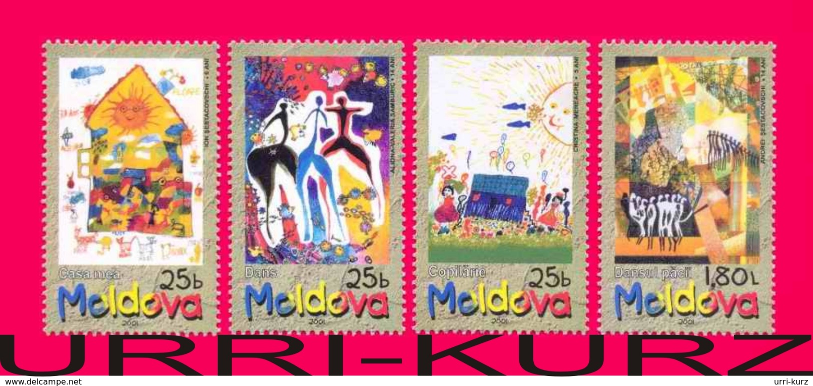 MOLDOVA 2001 Art Painting Children's Drawings International Child Day 4v Mi390-393 Sc378-381 MNH - Moldawien (Moldau)