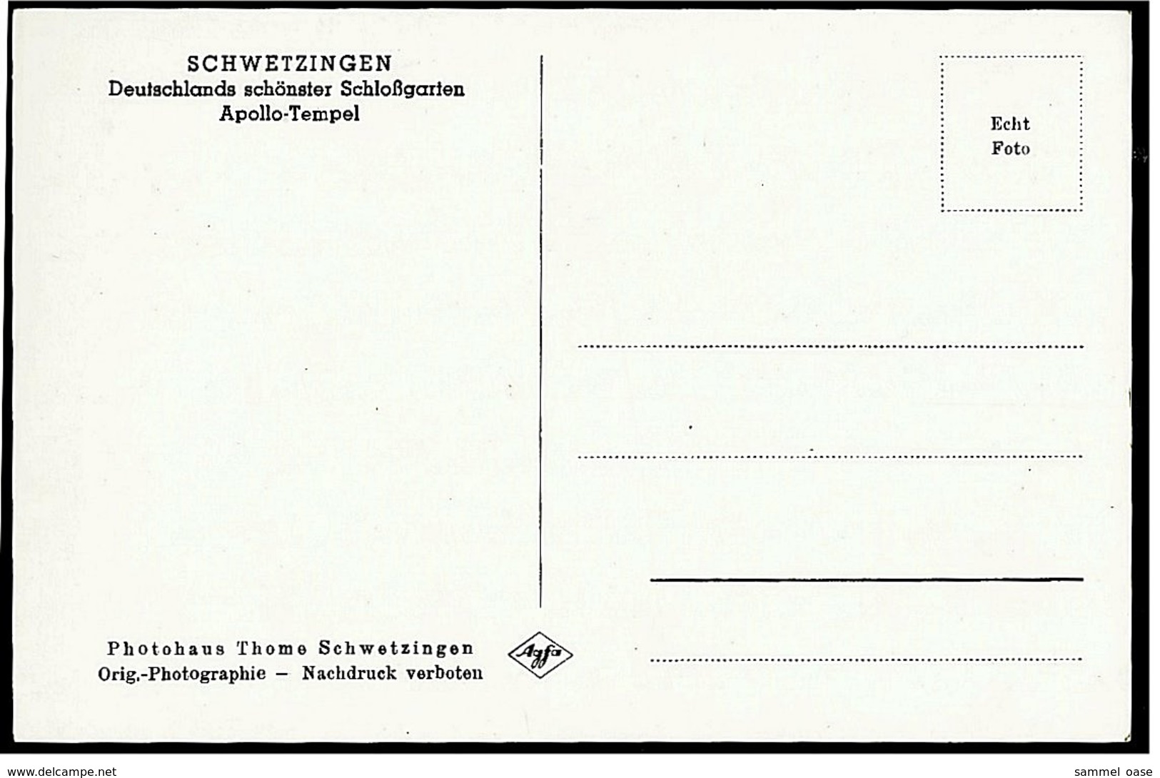 Schwetzingen  -  Schloßgarten  -  Apollo-Tempel  -  Ansichtskarte Ca. 1960    (7094) - Schwetzingen