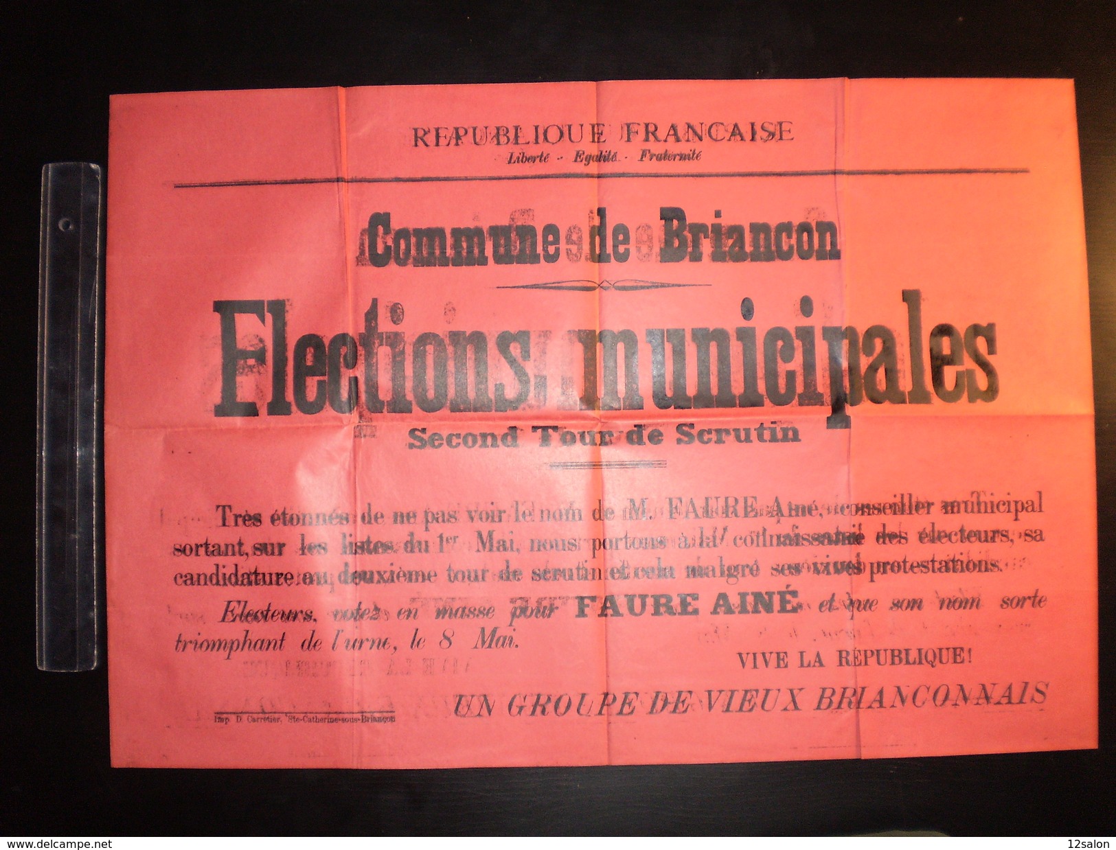 ELECTIONS AFFICHE  HAUTES ALPES BRIANCON 1900/1930 - Plakate