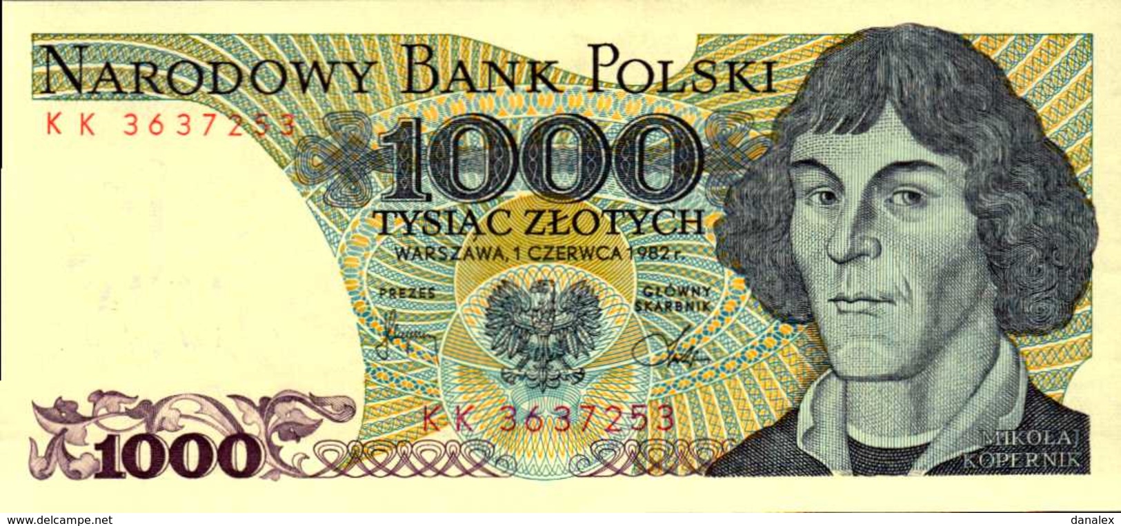 POLOGNE 1000 ZLOTYCH Du 1-6-1982  Pick 146c  UNC/NEUF - Pologne