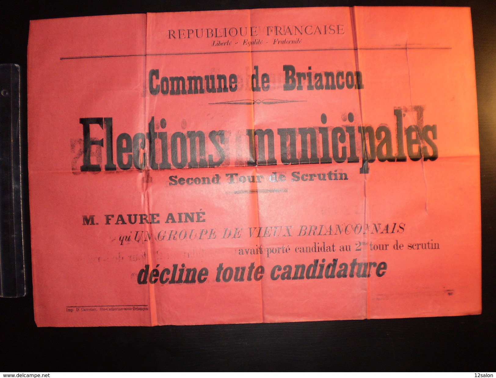 ELECTIONS AFFICHE  HAUTES ALPES BRIANCON 1900/1930 - Afiches