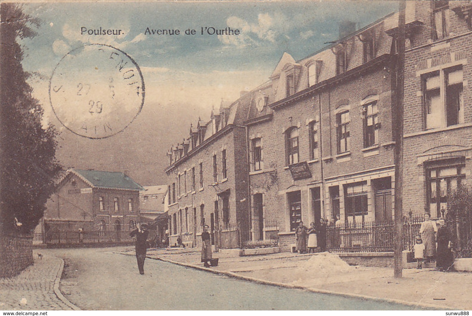 Poulseur - Avenue De L'Ourthe (animée, Colorisée, Photo Jos. Raskin 1929) - Comblain-au-Pont