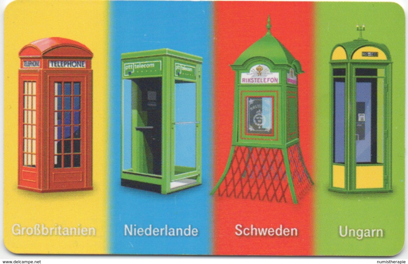 Telefonkarte Allemagne 2002 : Thème Cabines Téléphoniques : Grande Bretagne - Pays-Bas - Suède - Hongrie - Telephones