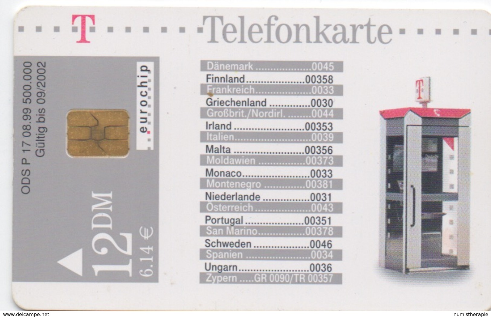 Telefonkarte Allemagne 2002 : Thème Cabines Téléphoniques : Grande Bretagne - Pays-Bas - Suède - Hongrie - Telefone