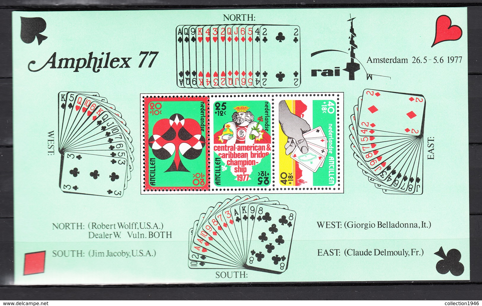 Nederlandse Antillen Antilles 1977,3V In Block,playing Cards.speelkaarten,spielkarten,cartes à Jouer,MNH/Postfris(L3048) - Sin Clasificación