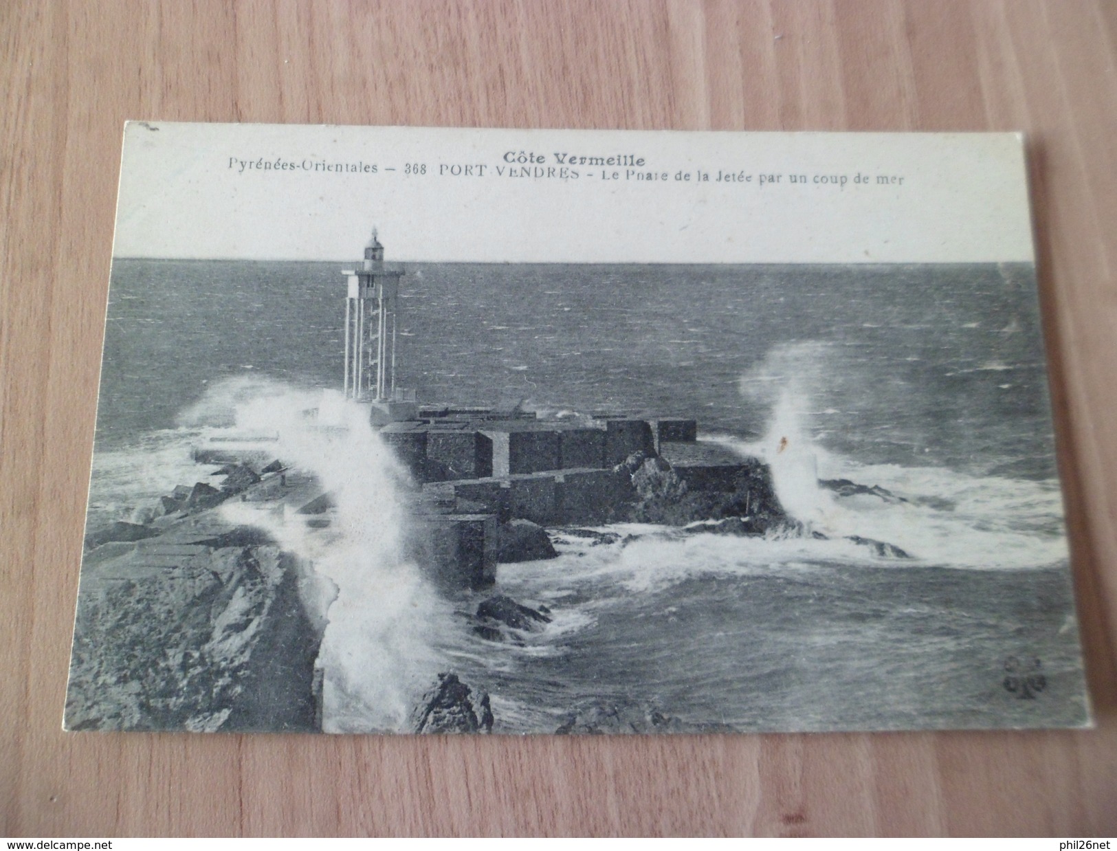 CPA Dos Divisé M. Tesson Imp. Limoges Côte Vermeille N°368 Port Vendres Le Phare Et La Jetée Par Un Coup De Mer Neuve TB - Port Vendres