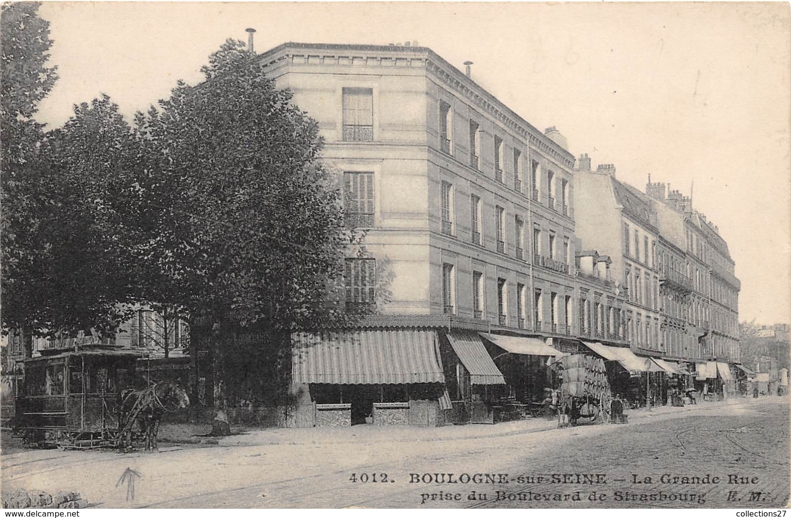 92-BOULOGNE-SUR-SEINE- LA GRANDE RUE PRISE DU BLD DE STRABOURG - Boulogne Billancourt