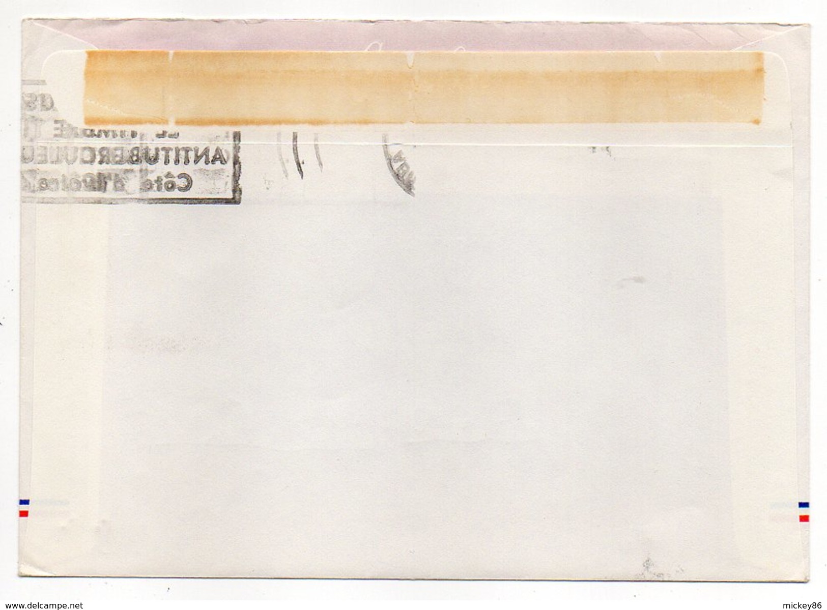 Côte D'Ivoire-lettre De ABIDJAN Pour NEUILLY/SEINE (France)-timbre Seul Sur Lettre--cachet Avec Couronne à L'envers - Côte D'Ivoire (1960-...)
