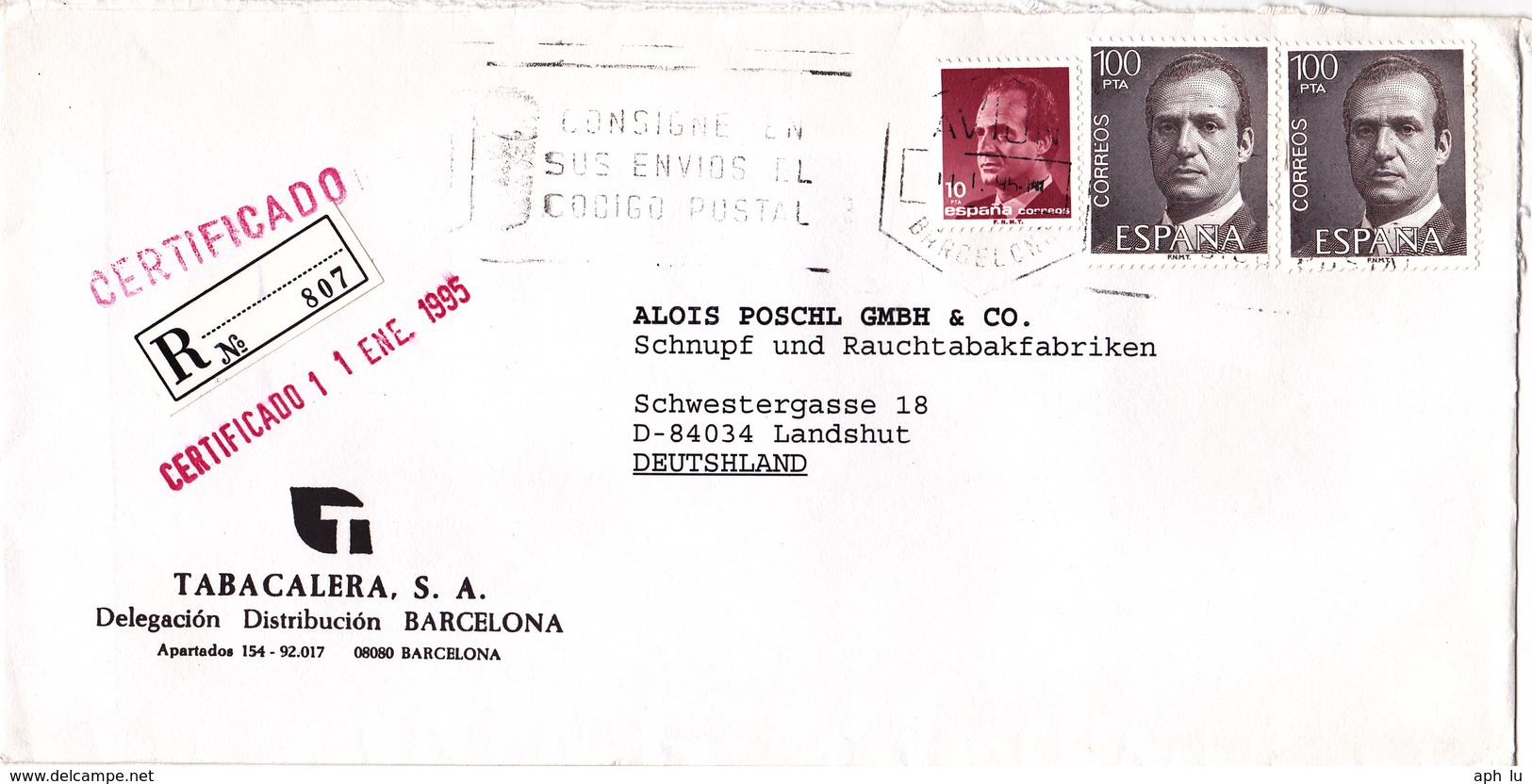 Spanien, 1992, R-Brief Nach Deutschland (i075) - Briefe U. Dokumente