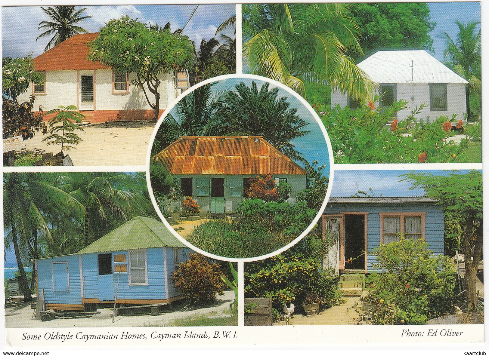 Cayman Islands - Some Oldstyle Caymanian Homes, B.W.I. -  (+ 55 C. USA Stamp) - Cayman (Isole)