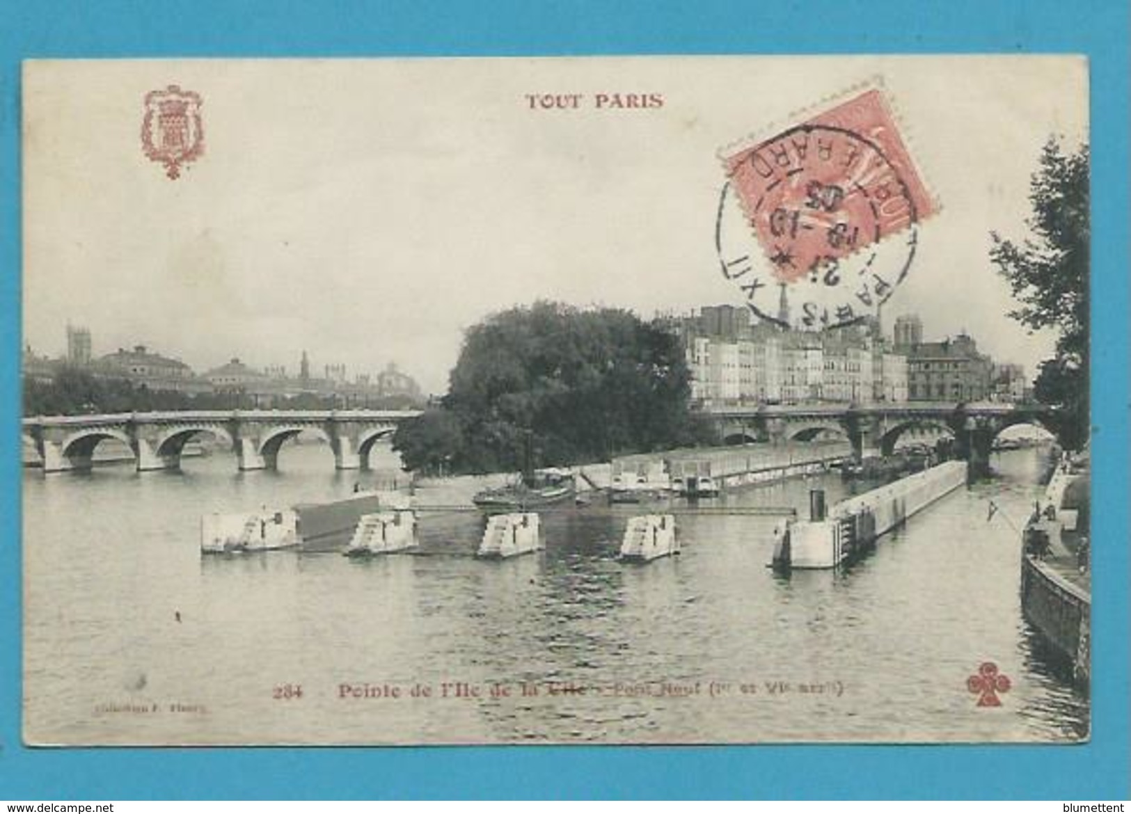 CPA TOUT PARIS 284 - Pointe De L'Ile De La Cité - Pont Neuf (1er Arrt.) Edition FLEURY - Distretto: 01