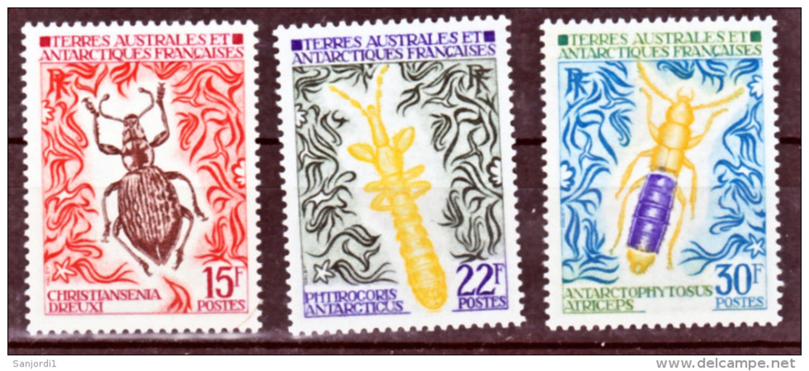 TAAF    49 51  Insectes 1973 25% De Cote   Neuf ** MNH Sin Charmela Cote 59 - Neufs