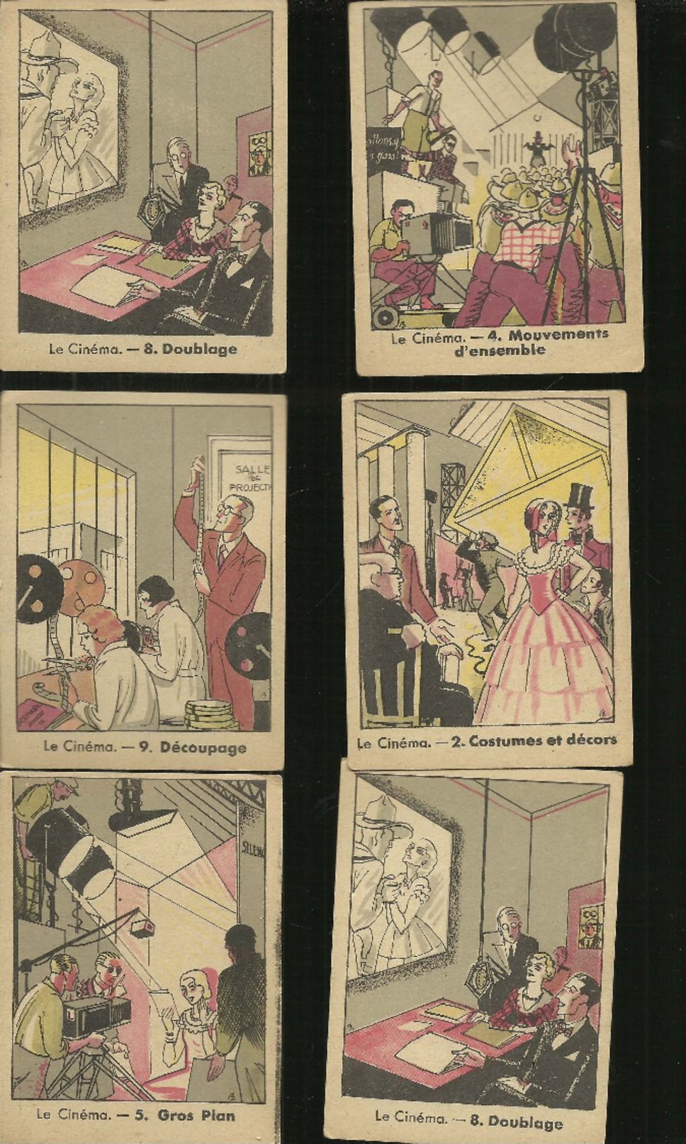 LOT  DE 8 GRAVURES. LE CINEMA    .LA PHOSPHATINE FALIERES - Autres & Non Classés