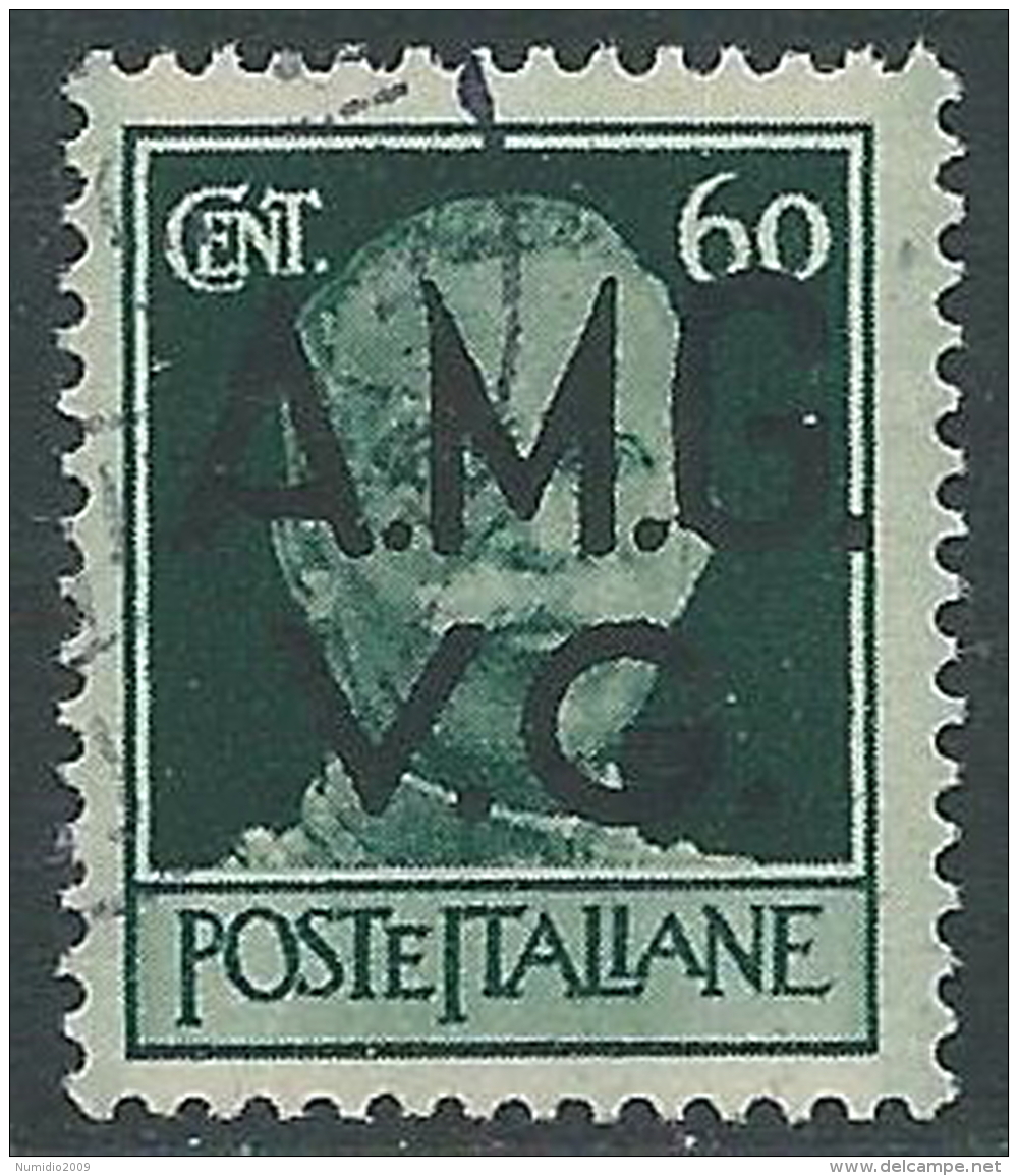 1945-47 TRIESTE AMG VG USATO IMPERIALE 60 CENT VERDE - L11 - Used