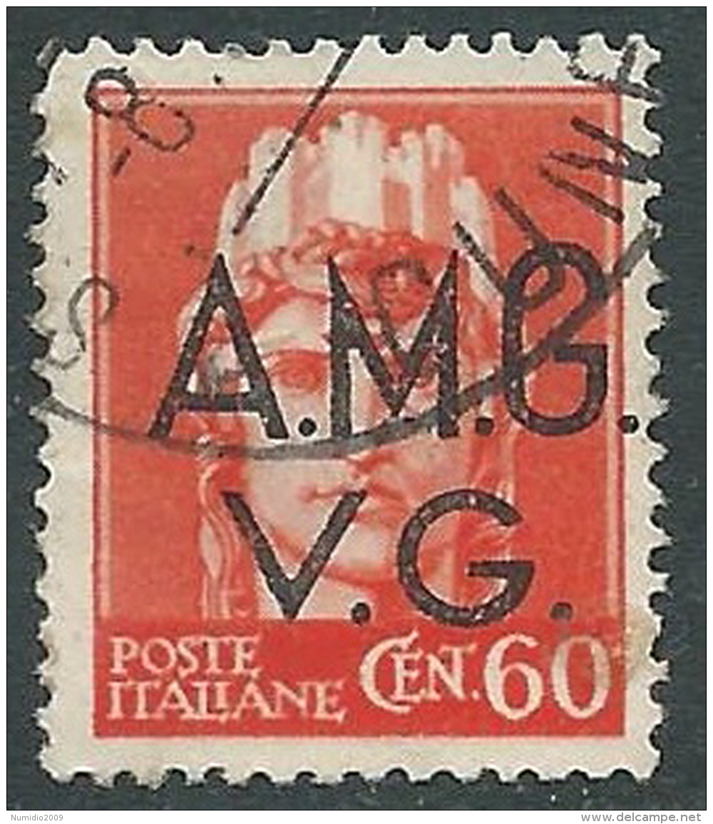 1945-47 TRIESTE AMG VG USATO IMPERIALE 60 CENT ARANCIO - L1 - Gebraucht