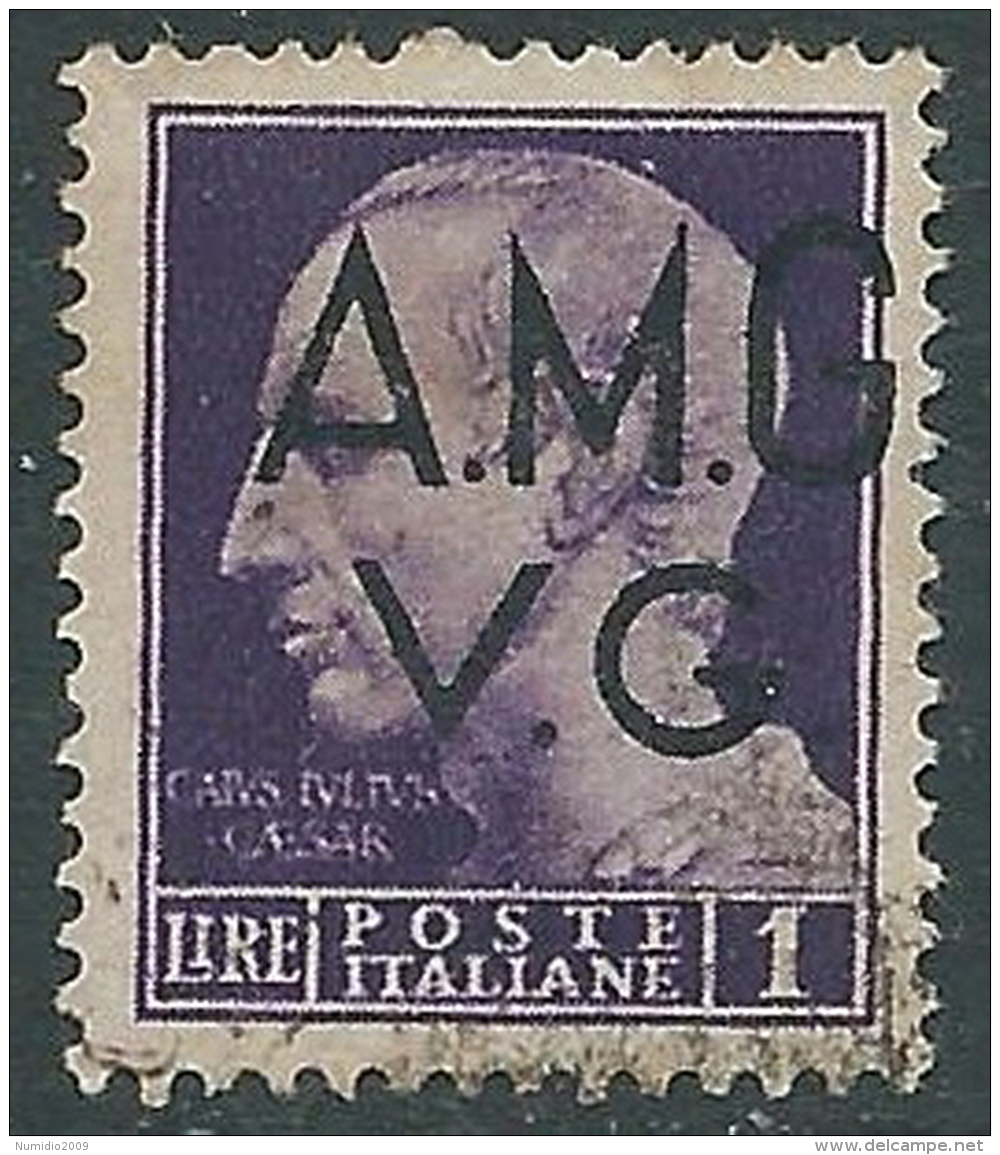 1945-47 TRIESTE AMG VG USATO IMPERIALE 1 LIRA - L16 - Used