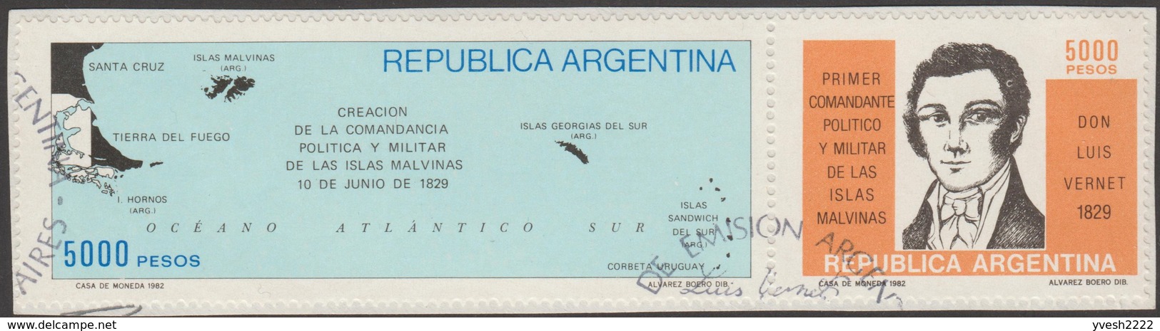 Argentine 1982 Michel 1567/8. Paire. 153 Ans De La Prise De Possession Des Malouines Par L'Argentine - Used Stamps