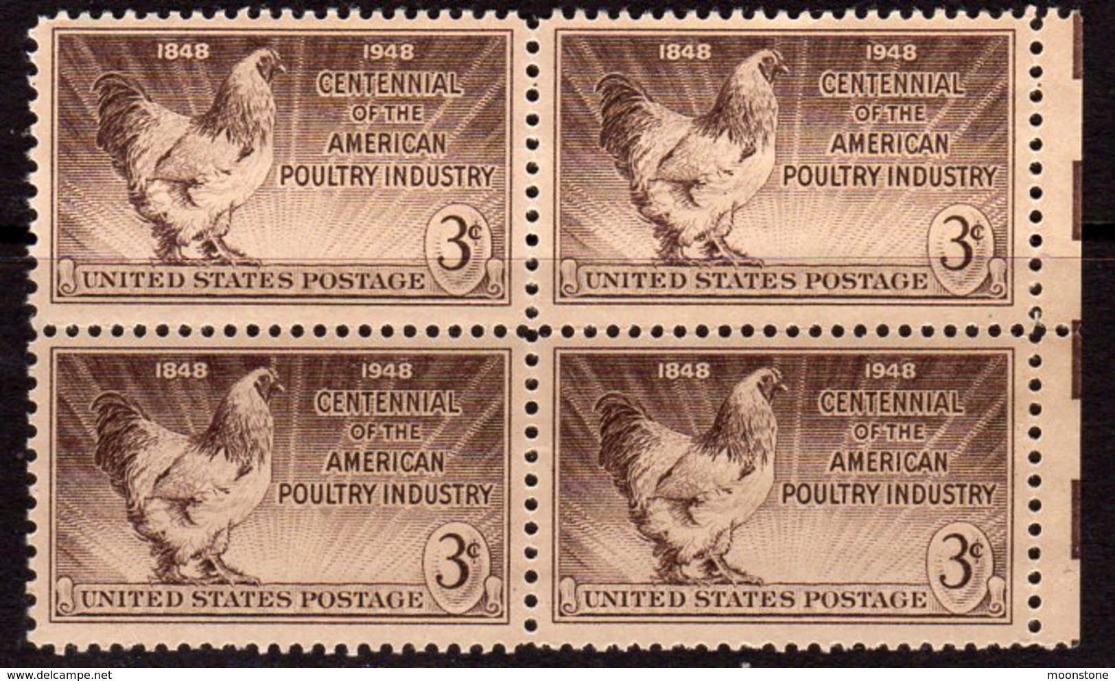 USA 1948 American Poultry Industry Block Of 4, MNH (SG 965) - Unused Stamps