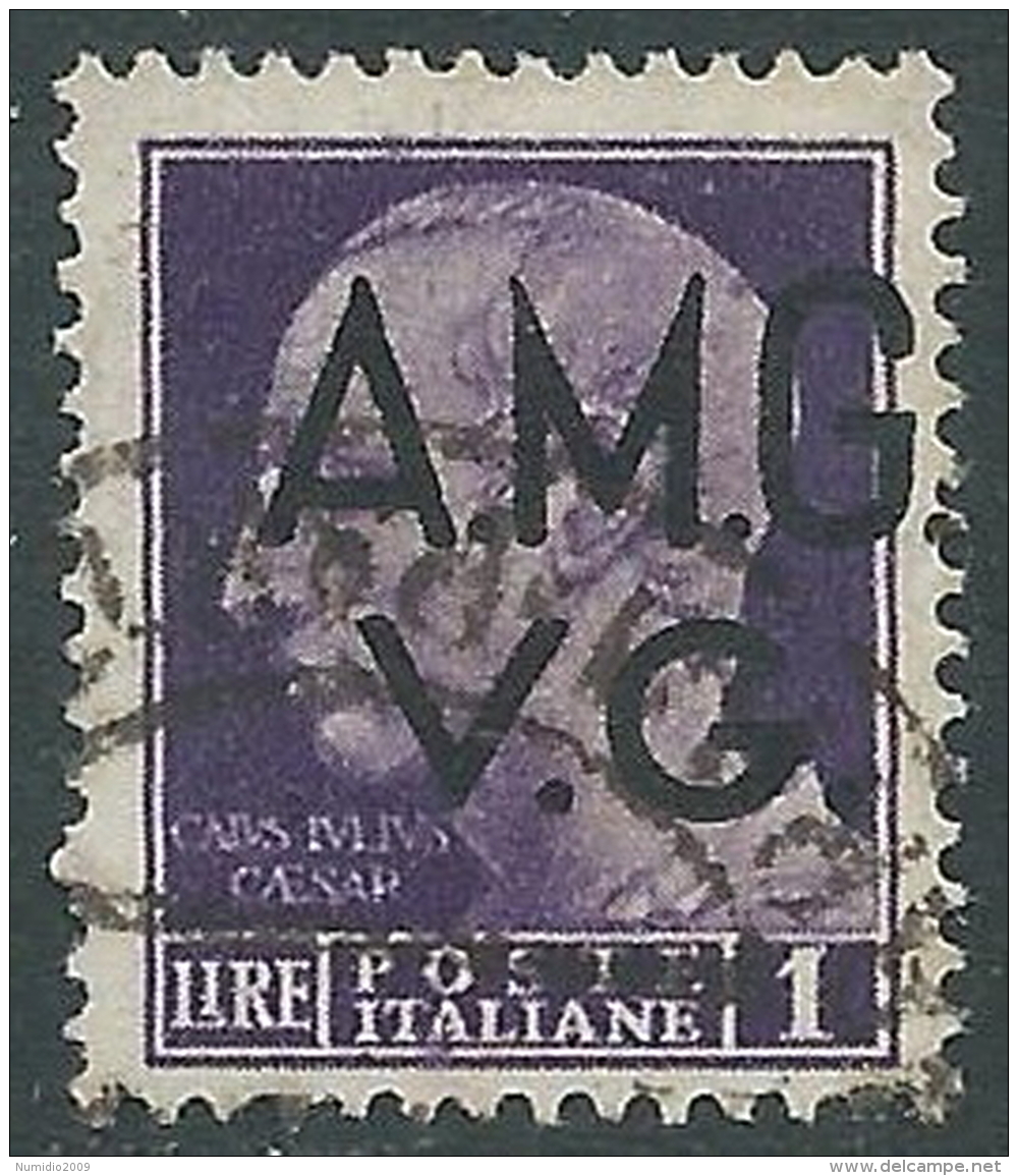 1945-47 TRIESTE AMG VG USATO IMPERIALE 1 LIRA - L18 - Gebraucht