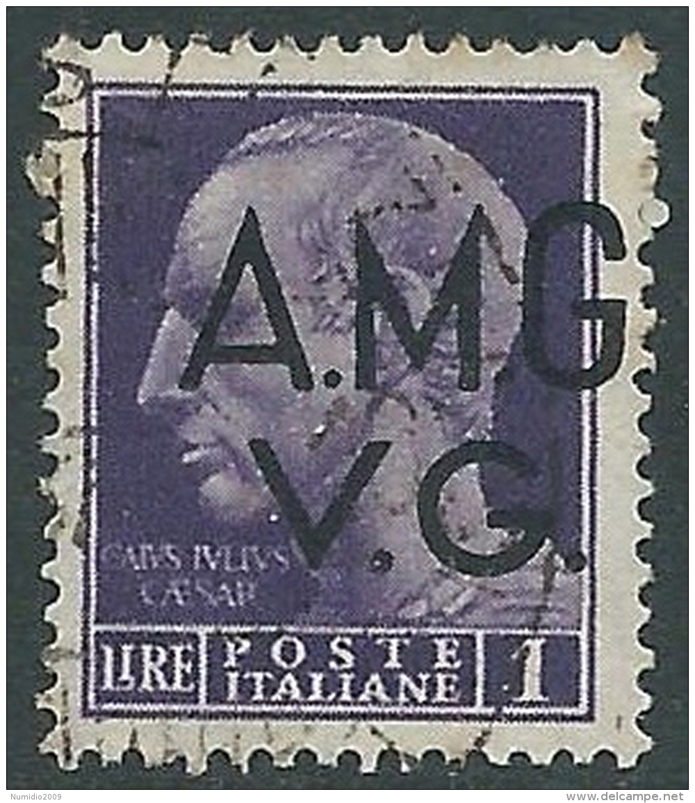 1945-47 TRIESTE AMG VG USATO IMPERIALE 1 LIRA - L20 - Usados