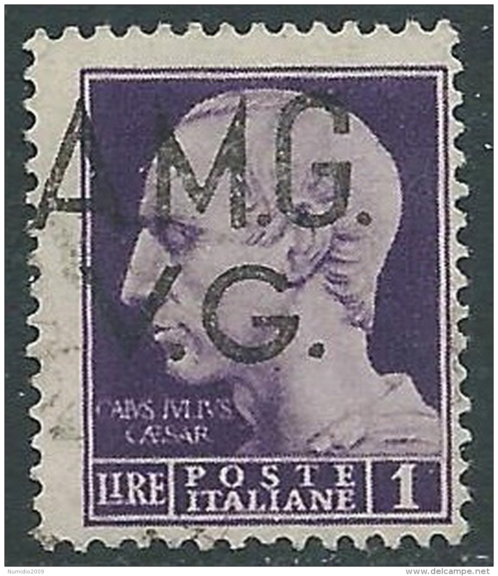 1945-47 TRIESTE AMG VG USATO IMPERIALE 1 LIRA - L21 - Used