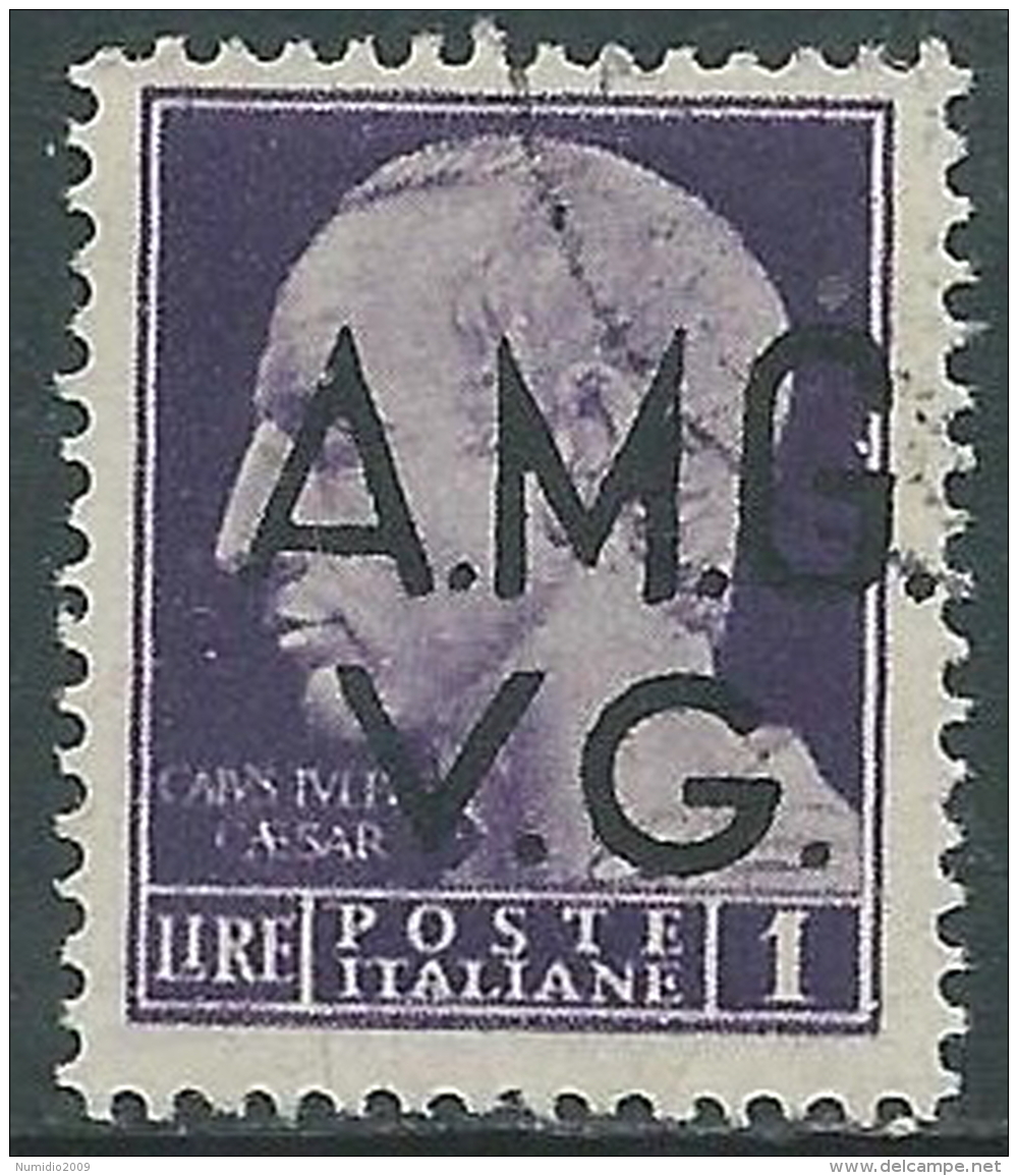 1945-47 TRIESTE AMG VG USATO IMPERIALE 1 LIRA - L24 - Used