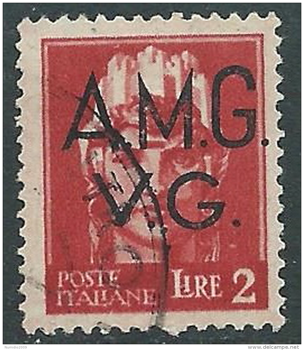 1945-47 TRIESTE AMG VG USATO IMPERIALE 2 LIRE - L21 - Usados