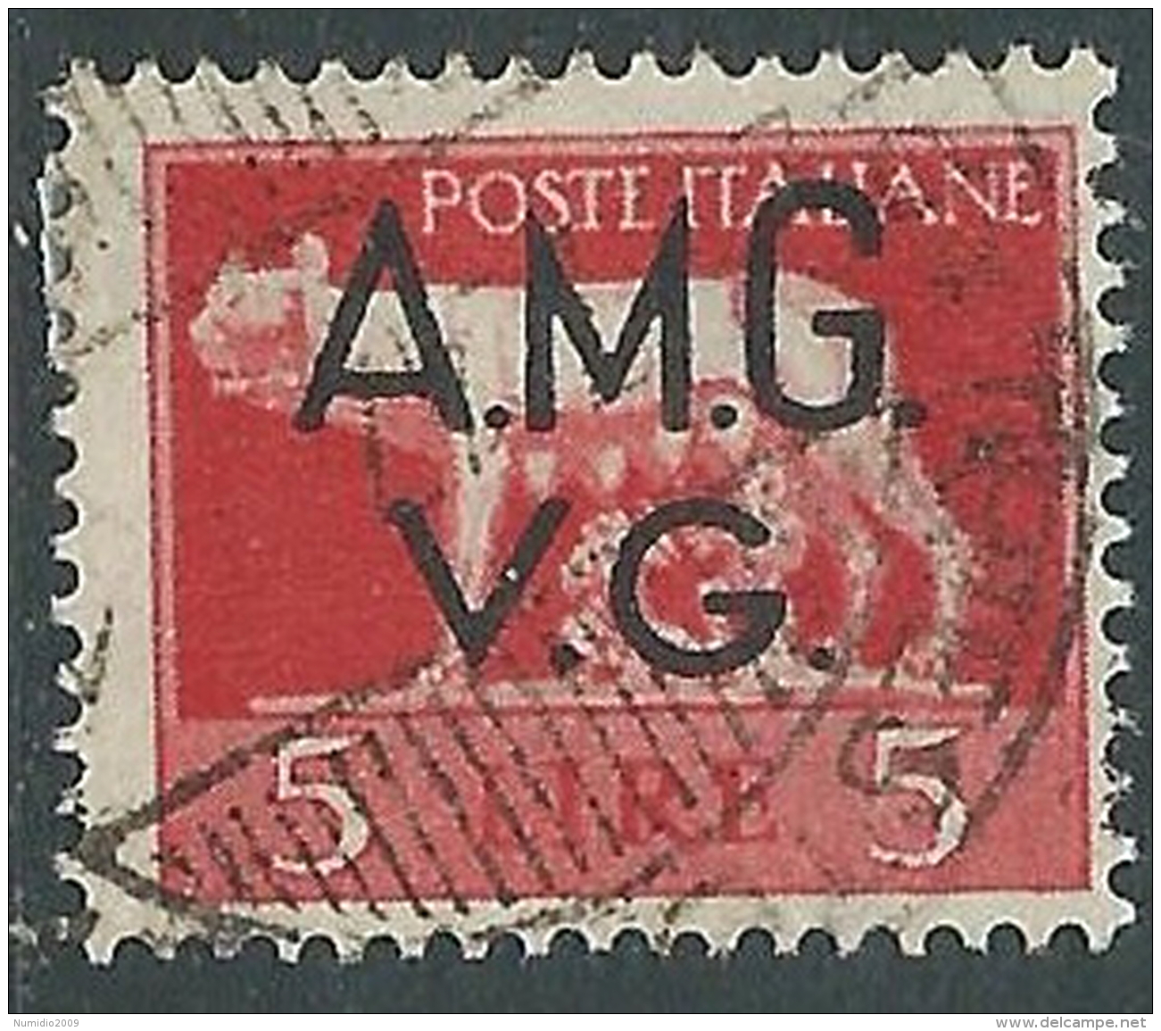 1945-47 TRIESTE AMG VG USATO LUPA 5 LIRE - L19 - Gebraucht