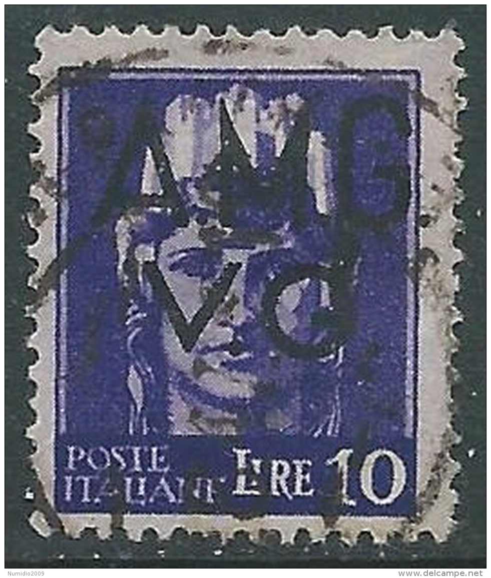 1945-47 TRIESTE AMG VG USATO IMPERIALE 10 LIRE - L12 - Usados