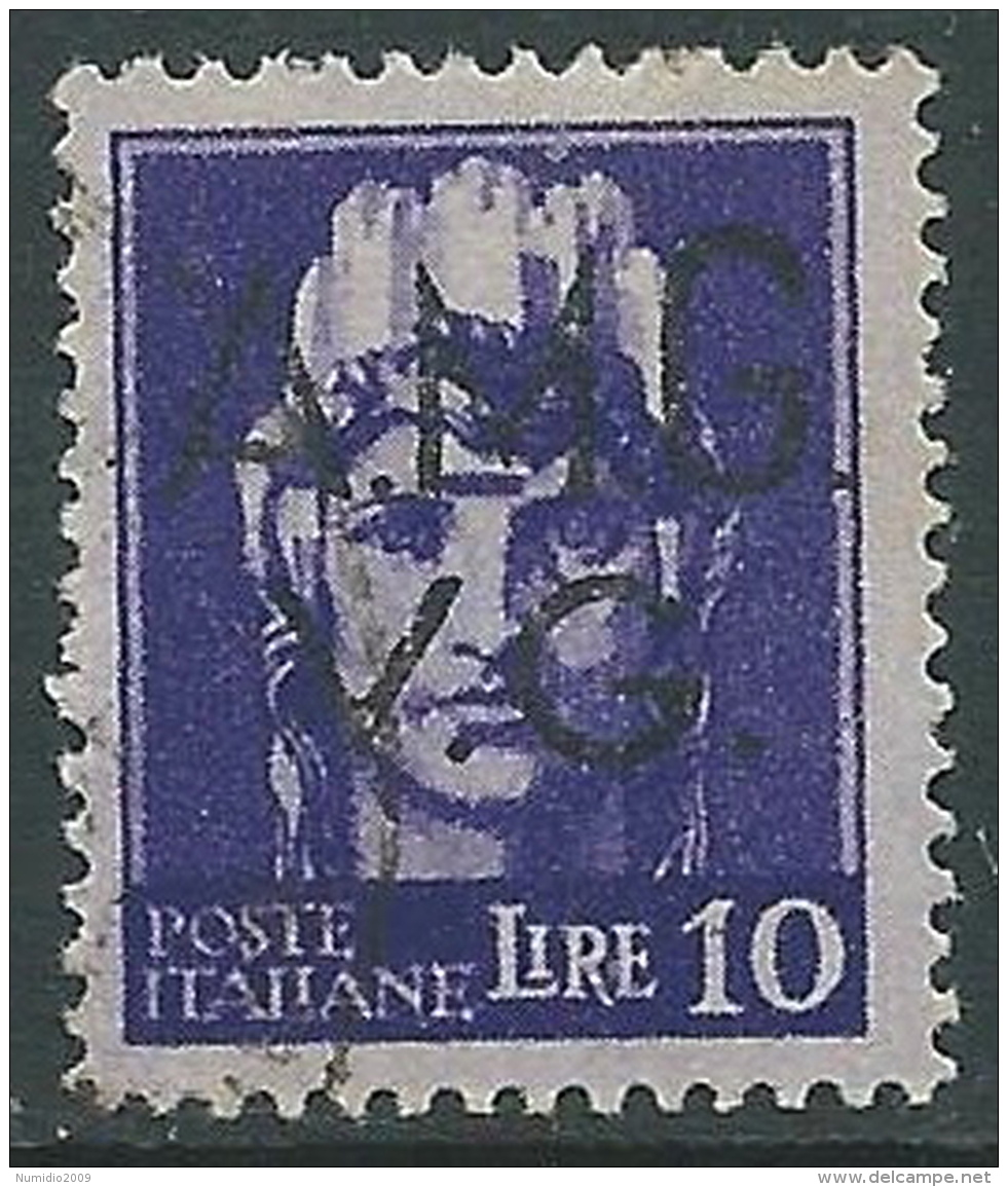 1945-47 TRIESTE AMG VG USATO IMPERIALE 10 LIRE - L14 - Afgestempeld