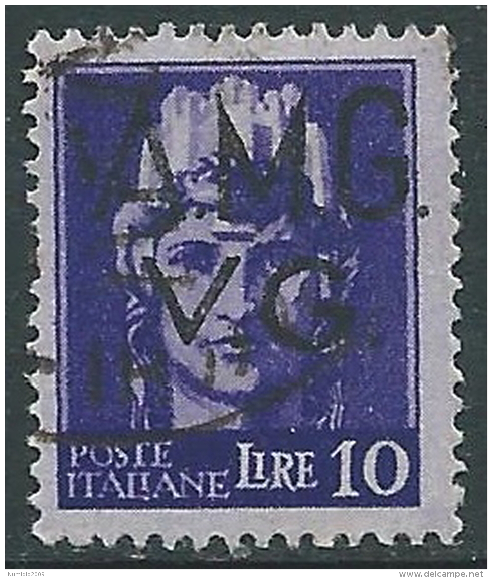 1945-47 TRIESTE AMG VG USATO IMPERIALE 10 LIRE - L16 - Used