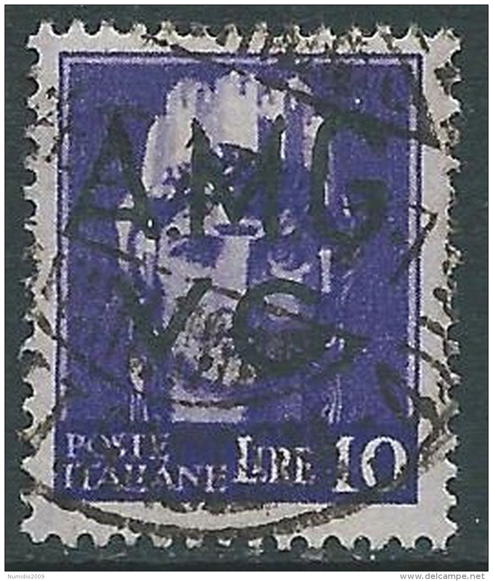 1945-47 TRIESTE AMG VG USATO IMPERIALE 10 LIRE - L17 - Oblitérés