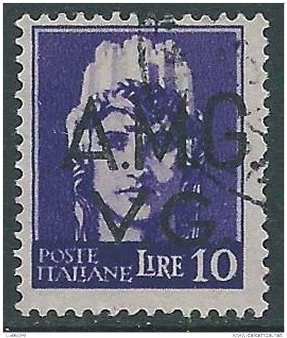 1945-47 TRIESTE AMG VG USATO IMPERIALE 10 LIRE - L20 - Oblitérés