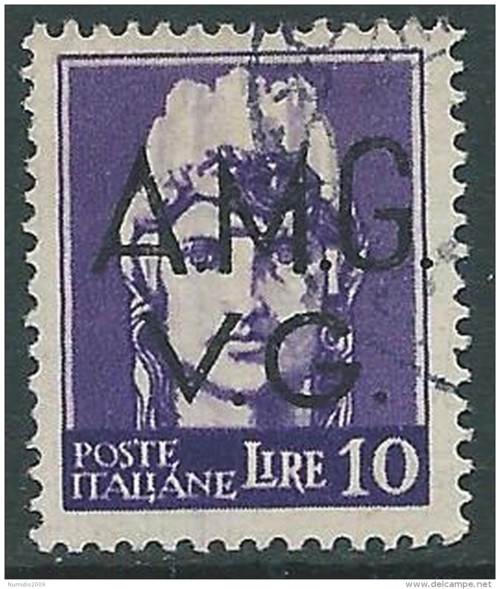 1945-47 TRIESTE AMG VG USATO IMPERIALE 10 LIRE - L21 - Oblitérés