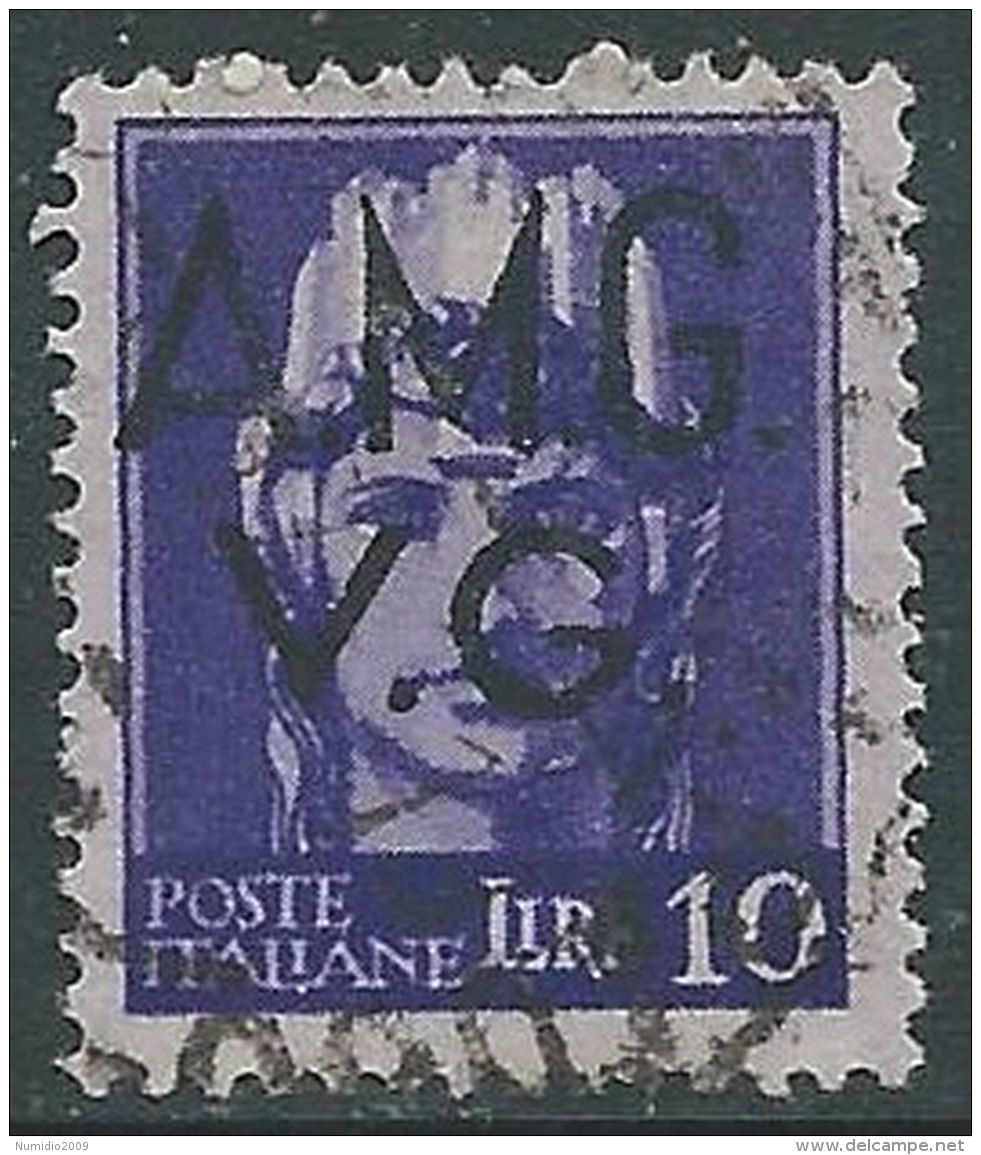 1945-47 TRIESTE AMG VG USATO IMPERIALE 10 LIRE - L23 - Gebraucht