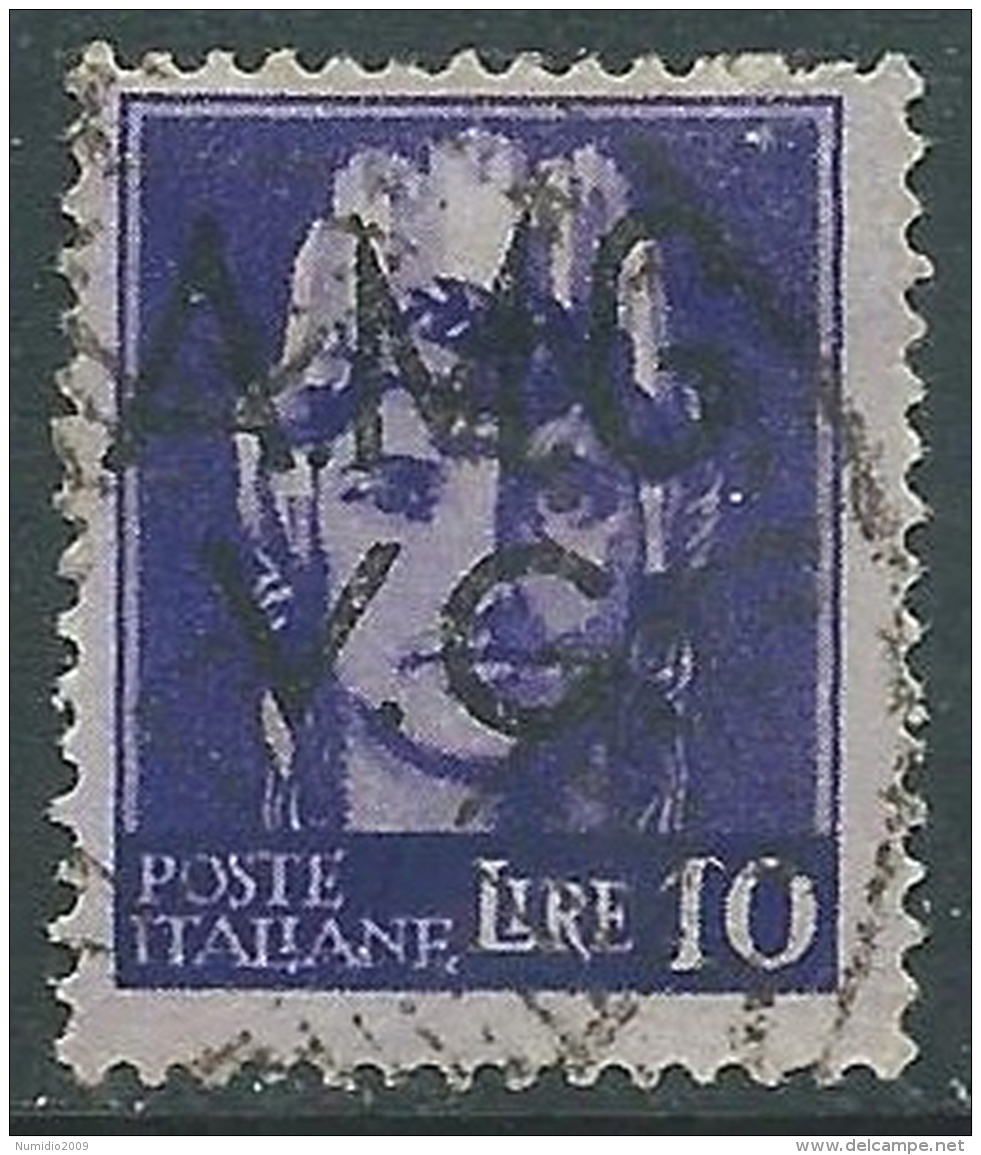 1945-47 TRIESTE AMG VG USATO IMPERIALE 10 LIRE - L25 - Usados